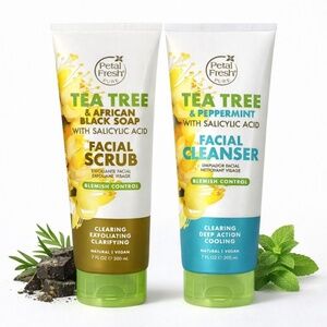 Petal Fresh Tea Tree Blemish Control Duo Facial Cleanser & Scrub w/ Salicylic Ac